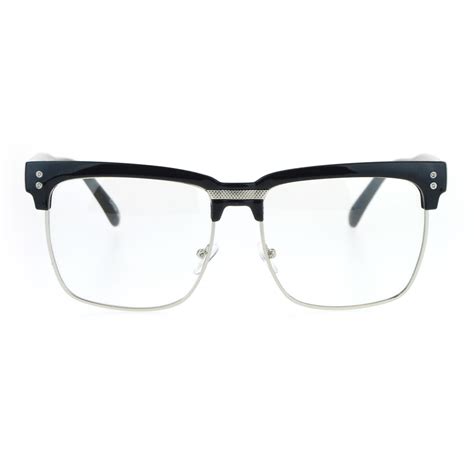 Sa106 Retro Vintage Rectangular Half Rim Hipster Eye Glasses Ebay