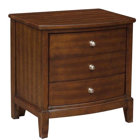 Benjara Brown Wooden Nightstand With 3 Spacious Drawers And Knobs 2525