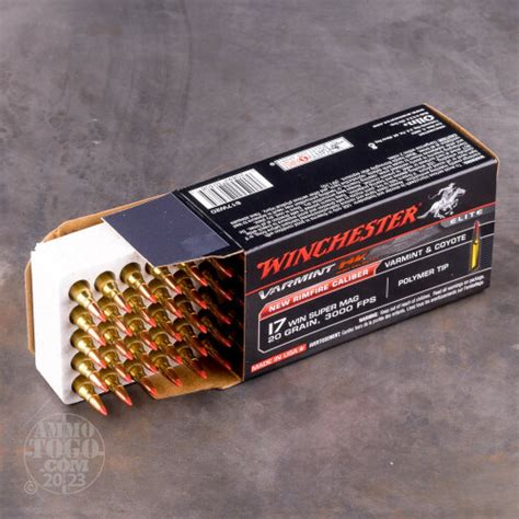17 Win Super Mag Wsm Ammo 50 Rounds Of 20 Grain Polymer Tipped By