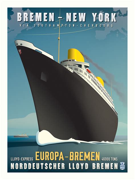 Ss Europa Art Deco Travel Poster On Behance