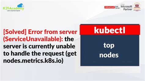 Error From Server The Server Is Currently Unable To Handle The Request