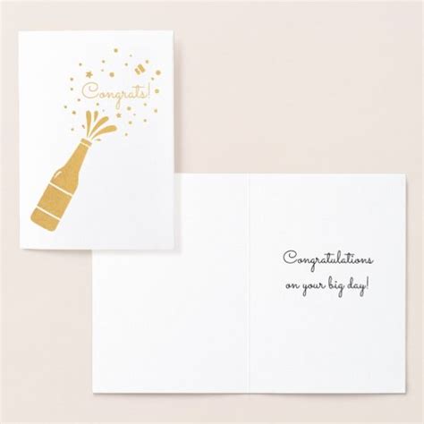 Congratulations Champagne Bottle Pop Gold Foil Foil Card