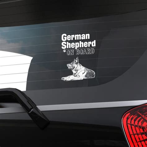 Car Window Sticker German Shepherd On Board 05 Clear Vinyl Decal For