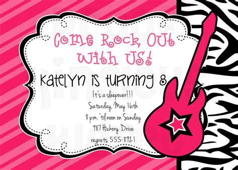 Download Free Template Birthday Party Invitation Templates Free Printable Girls Rockstar Party