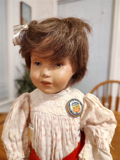 Vintage Schoenhut Girl Doll 16 1911 Brown Wig Blue Eyes Great Condition Ebay