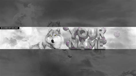 Wolf Themed Youtube Banner Template Free Download Psd 10 Template Lab