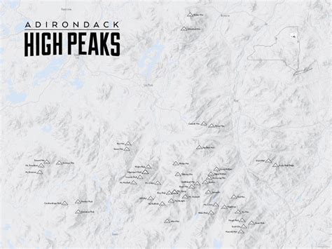 Adirondack High Peaks Map 18x24 Poster Best Maps Ever