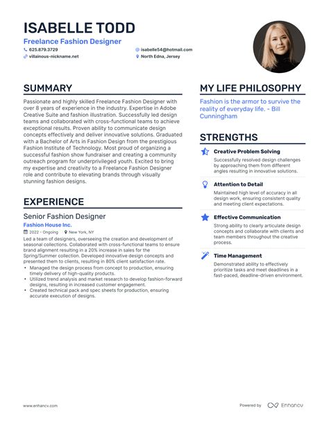 3 Freelance Fashion Designer Resume Examples And How To Guide For 2023