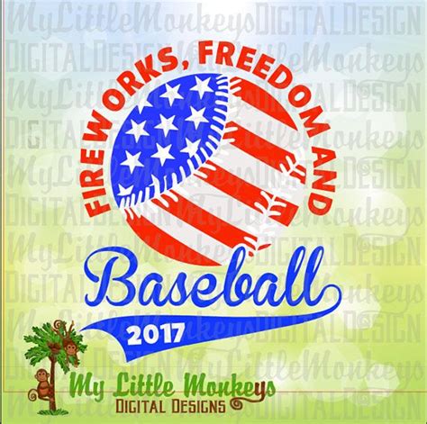 4th of July SVG Fireworks Freedom & Baseball 4th of July | Etsy