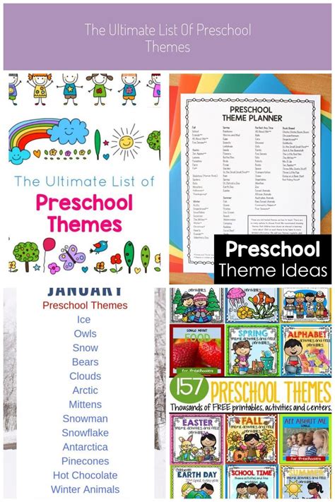 Get A List Of Preschool Themes For Teaching Lesson Plans Curriculum