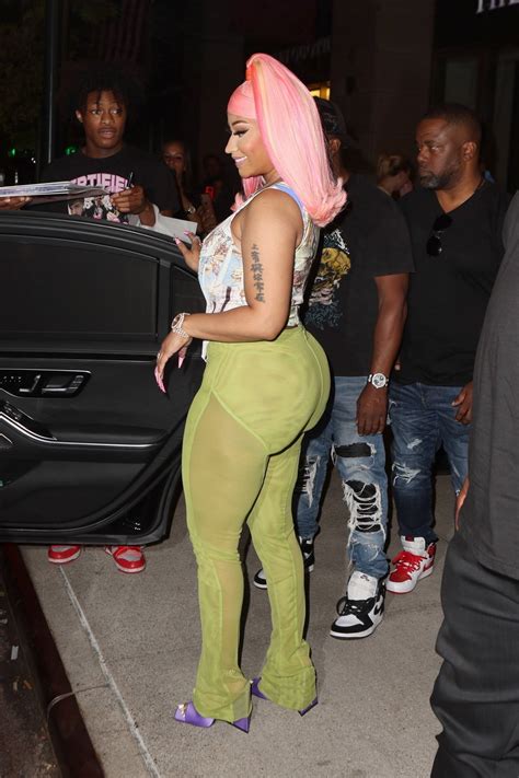 Nicki Minaj Shows Off Her Curves In Skintight Green Pants While Leaving Her Hotel In New York