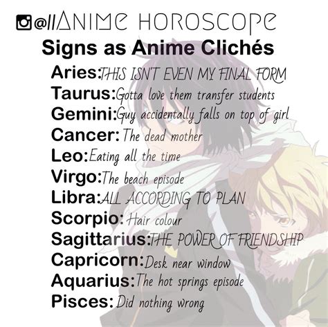 Anime Horoscope On Tumblr