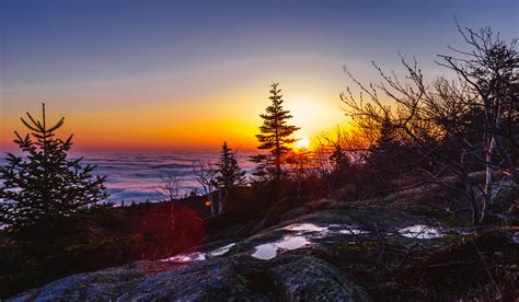 Sunrise Above The Clouds From Cadillac Mountain Acadia National Park