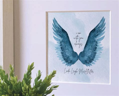 Personalized Angel Wings Painting Sympathy T Memorial For Etsy