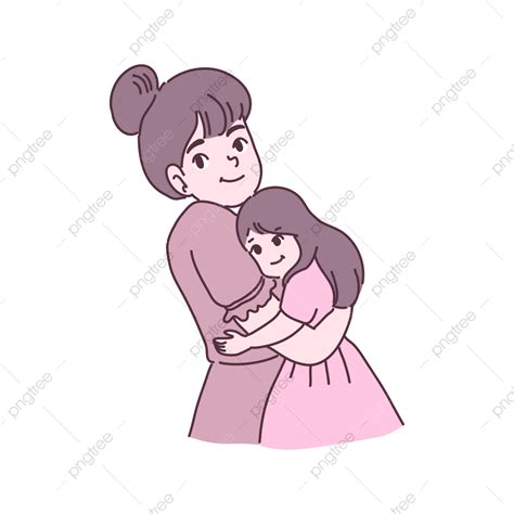 Mother Child Cartoon Vector Hd Png Images Big Isolated Mother Loving