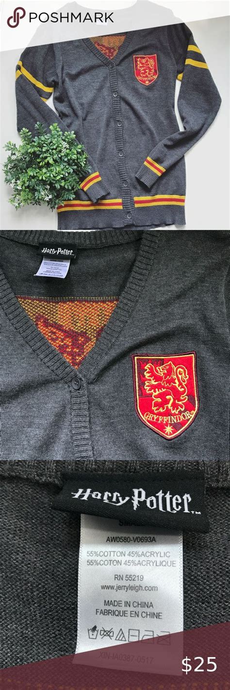 Harry Potter Gray Gryffindor Cardigan Size Small Harry Potter Juniors