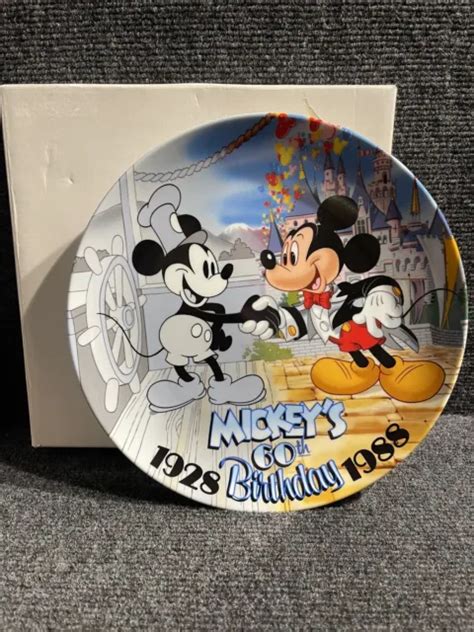Vintage Disneys Mickey Mouse 60th Birthday 1928 1988 Collector Plate 9