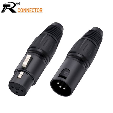 R Connctor 1pc Xlr Maleandfemale 3 Pin Audio Microphone Cable Connector