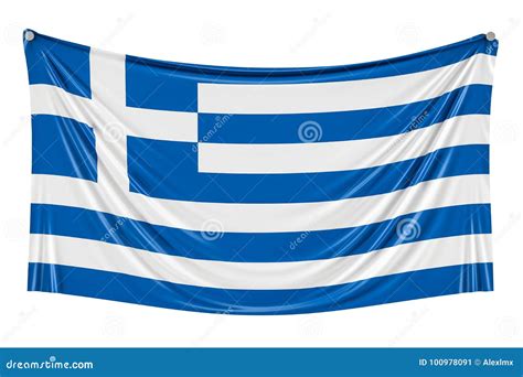 Greek Flag Hanging On The Metallic Pole Illustration Cartoondealer