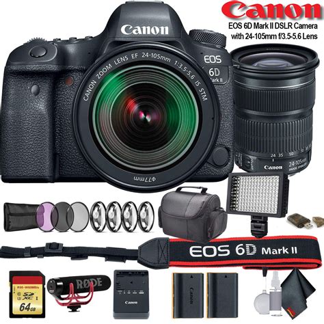 Canon Eos 6d Mark Ii Dslr Camera 24 105mm F35 56 Lens Intl Model