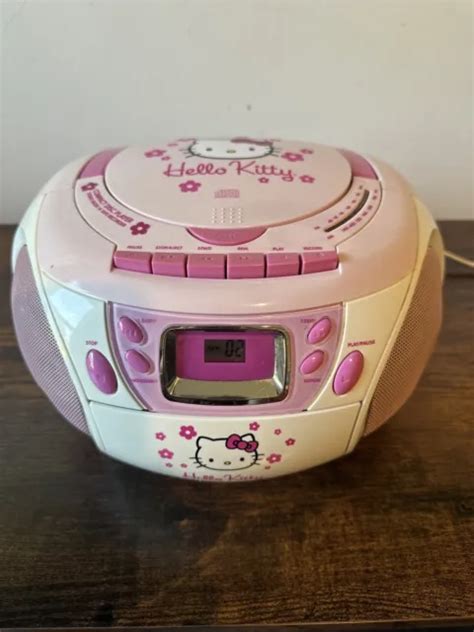 Sanrio Hello Kitty Boombox Stereo Cdcassette Player Recorder Radio
