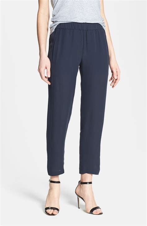 Theory Korene Double Silk Georgette Pants Nordstrom