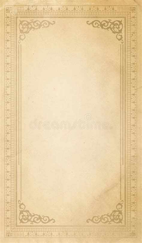 Old Paper Background With Vintage Border Stock Photo Image Of Page
