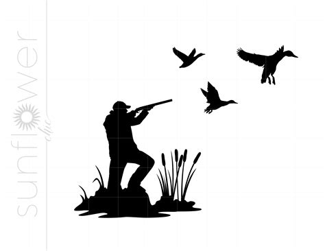 Duck Hunting Silhouette Svg Clipart Duck Hunter Svg Vector Files My