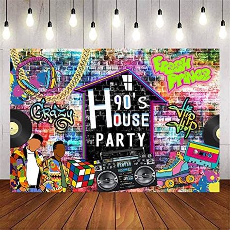 Aumeko 90s House Party Backdrop Hip Pop 90s Birthday