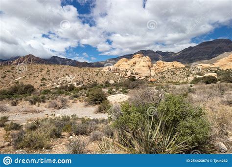 View Of Sandstone Rock Formations In The Mojave Desert In Las Vegas
