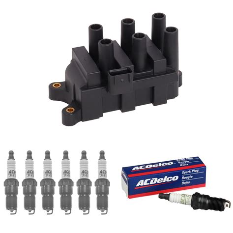 Ignition Coil And 6 Acdelco Spark Plug For 2004 2005 Ford Freestar 39l 4