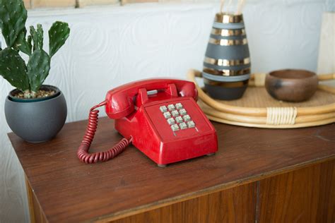 Vintage Red Phone 1970s Push Button Phone Retro Stranger Things Phone