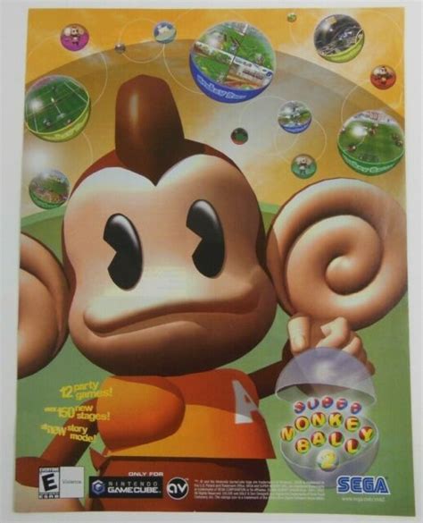 Super Monkey Ball 2 Print Ad Promo Art Poster Nintendo Gamecube Sega