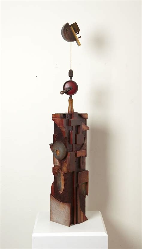 Combining Found Objects With Wood Assemblage Modern Sculpture