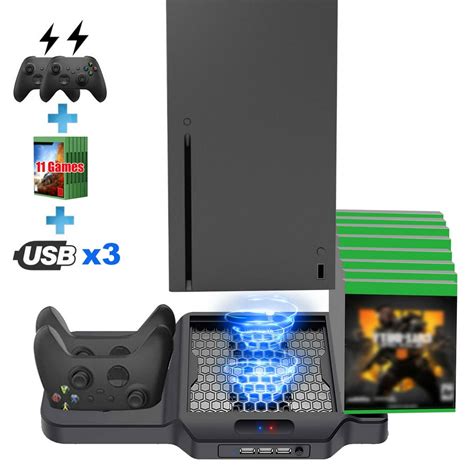 Eeekit Vertical Stand For Xbox Series X With Cooling Fan Dual