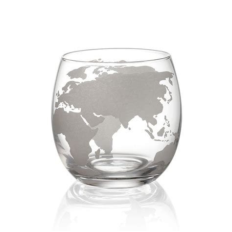 Etched World Globe Glasses Set Of 4 The Wine Savant Touch Of Modern