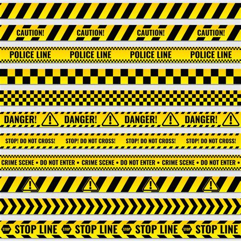 Black And Yellow Police Stripe Border Construction Danger Caution Se By Microvector