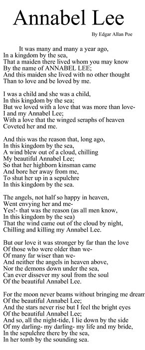 Annabel Lee By Edgar Allan Poe Poetry Poe Quotes Poem Quotes Edgar