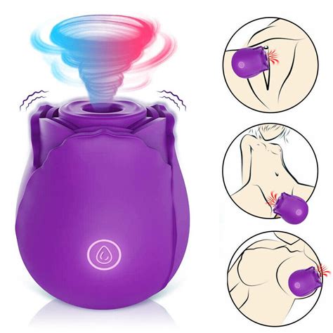 Rose Vibrator Clit Pump Sucking Dildo G Spot Sucker Orgasm Sex Toy For