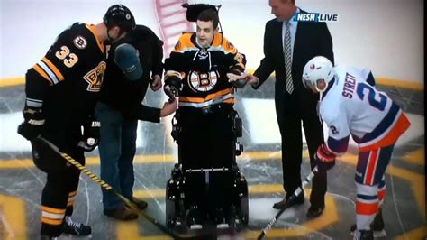 Bruins Ceremonial Puck Drop For Paralyzed High School Stude Youtube