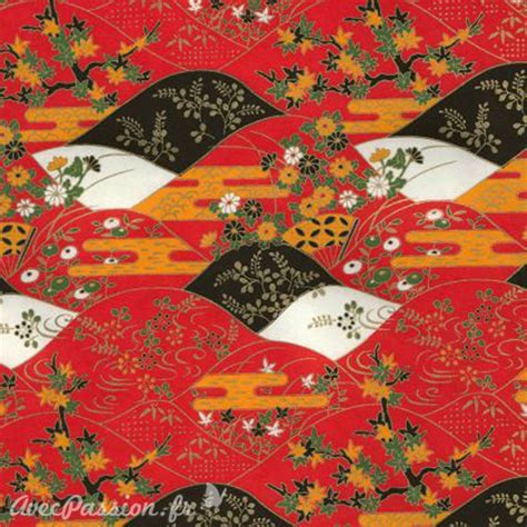 papier japonais washi chiyogami grand format ondulation rouge