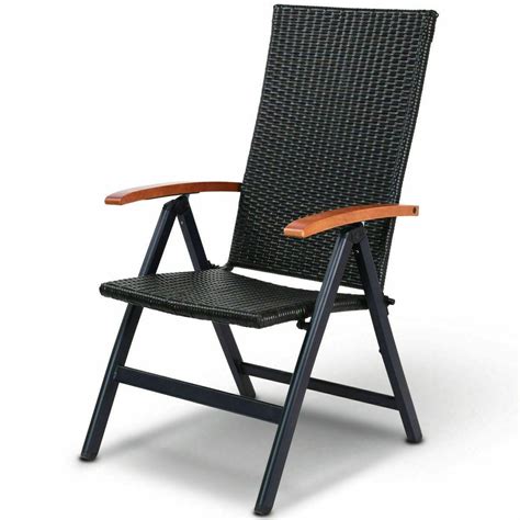 They are most often made of wood, are just as sturdy as steel, but much more pleasing to the eye. Outdoor Heavy Duty Folding Rattan Patio Chair with Wood Armrest | Fastfurnishings.com