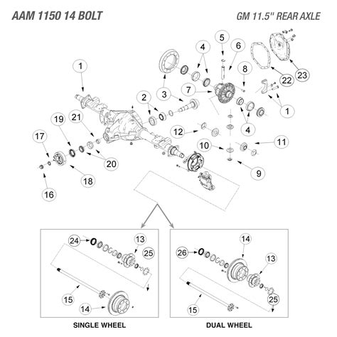 Aam 115 Parts Chrysler And Gm Axles West Coast Differentials