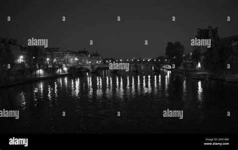 Seine River In Paris At Night Stock Photo Alamy