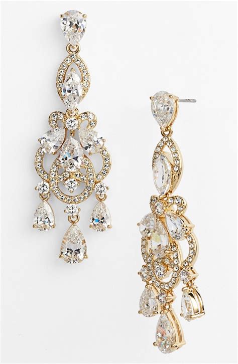 Gold Crystal Chandelier Earrings Elizabeth Anne Designs The Wedding Blog