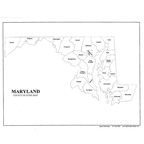 Maryland County Map Jigsaw Genealogy