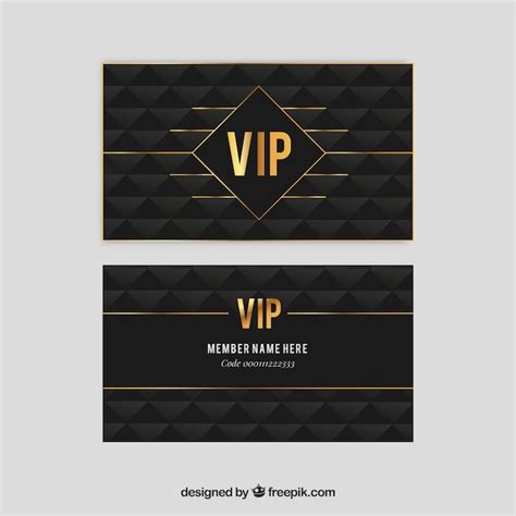 Free Vector Elegant Vip Pass With Golden Style