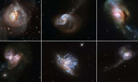 The Universe In Formation Hubble Sees 6 Examples Of Merging Galaxies Universe Today