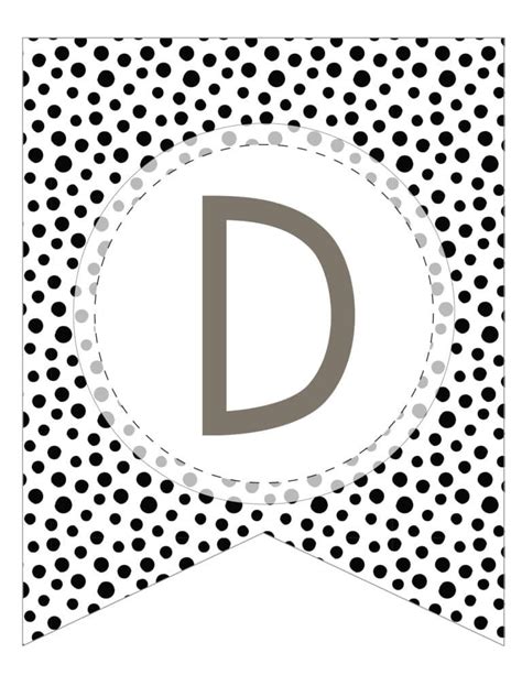 Free Printable Black And White Pattern Banner Letters Template