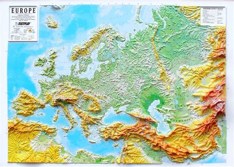 Europe Three Dimensional 3d Raised Relief Map Europe Map Relief Map Map